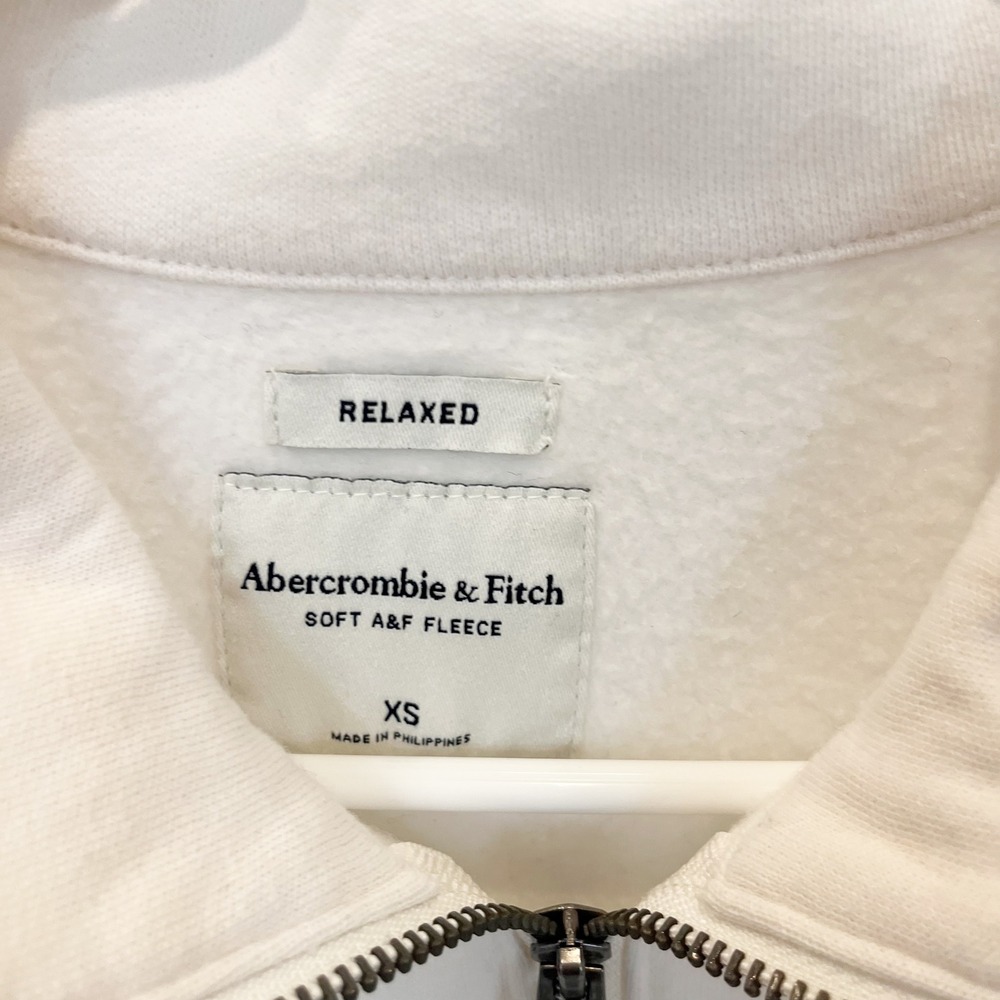 Abercrombie & Fitch Race Club Relaxed Quarter Zip Sweatshirt Sailing Nautical XS - Picture 4 of 8